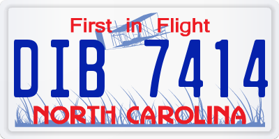NC license plate DIB7414