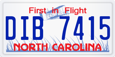 NC license plate DIB7415