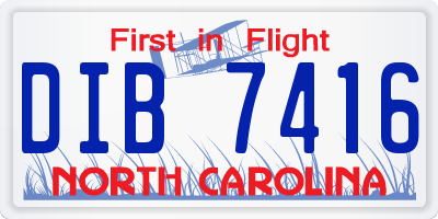 NC license plate DIB7416