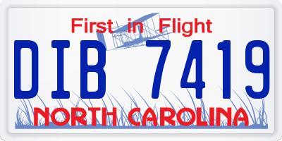 NC license plate DIB7419