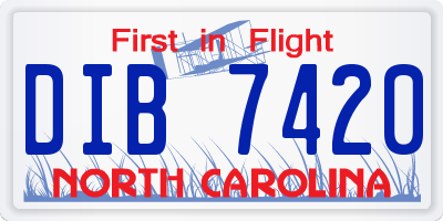 NC license plate DIB7420