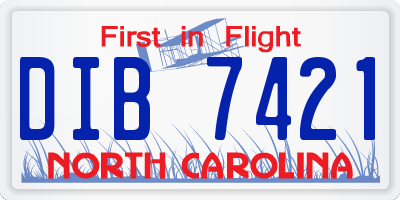 NC license plate DIB7421