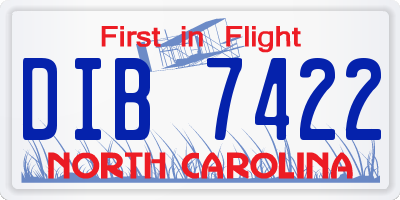 NC license plate DIB7422