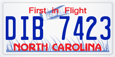 NC license plate DIB7423
