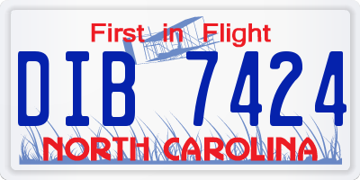 NC license plate DIB7424