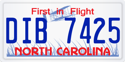 NC license plate DIB7425