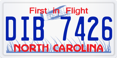 NC license plate DIB7426