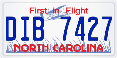 NC license plate DIB7427