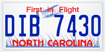 NC license plate DIB7430
