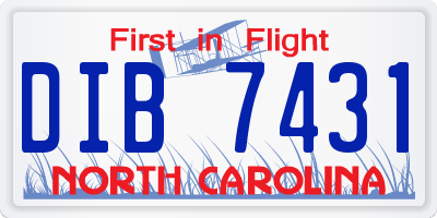NC license plate DIB7431