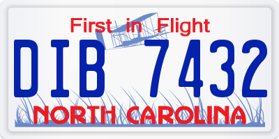 NC license plate DIB7432