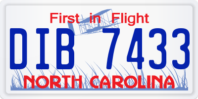 NC license plate DIB7433