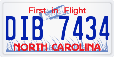 NC license plate DIB7434