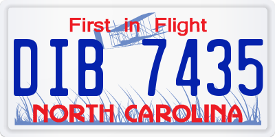 NC license plate DIB7435
