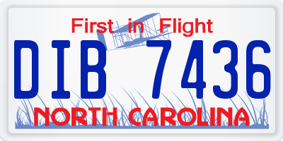 NC license plate DIB7436