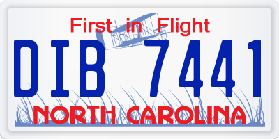 NC license plate DIB7441