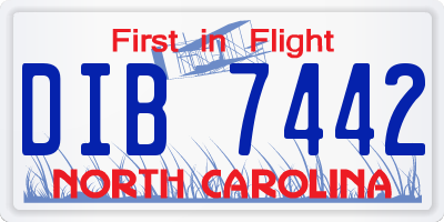 NC license plate DIB7442