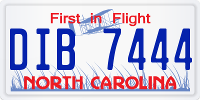 NC license plate DIB7444