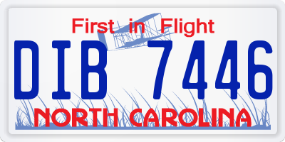 NC license plate DIB7446