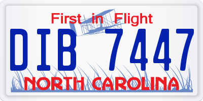 NC license plate DIB7447