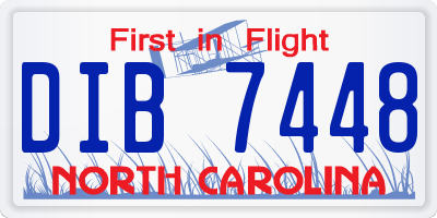 NC license plate DIB7448