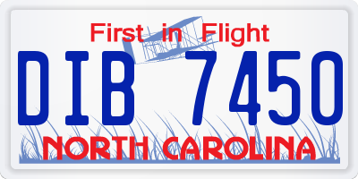 NC license plate DIB7450