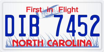 NC license plate DIB7452