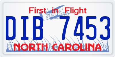 NC license plate DIB7453