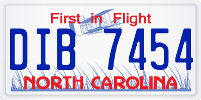 NC license plate DIB7454