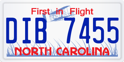 NC license plate DIB7455