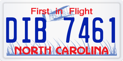 NC license plate DIB7461