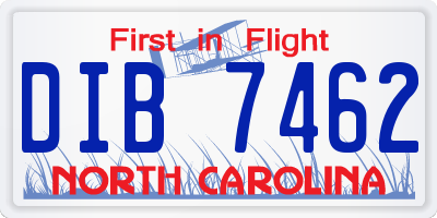 NC license plate DIB7462