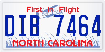 NC license plate DIB7464