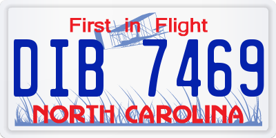NC license plate DIB7469