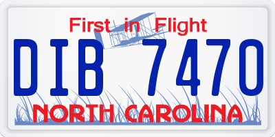 NC license plate DIB7470