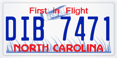 NC license plate DIB7471