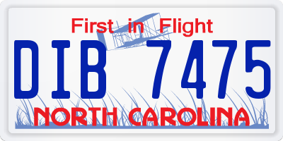 NC license plate DIB7475