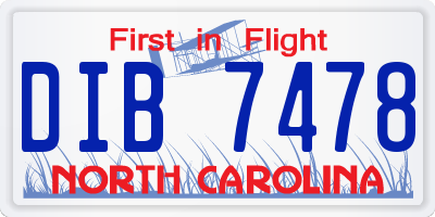 NC license plate DIB7478