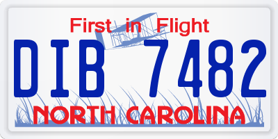 NC license plate DIB7482