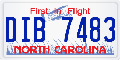 NC license plate DIB7483