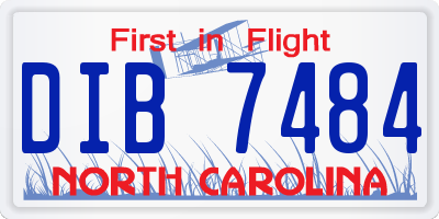 NC license plate DIB7484