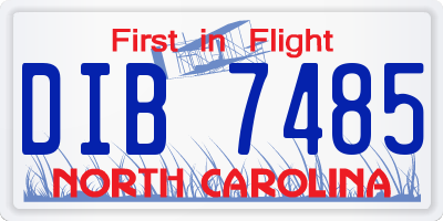 NC license plate DIB7485