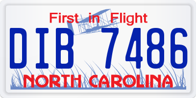 NC license plate DIB7486