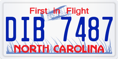 NC license plate DIB7487