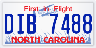 NC license plate DIB7488