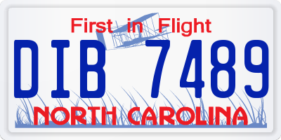 NC license plate DIB7489