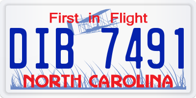 NC license plate DIB7491