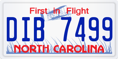 NC license plate DIB7499