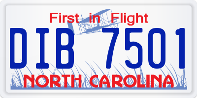 NC license plate DIB7501