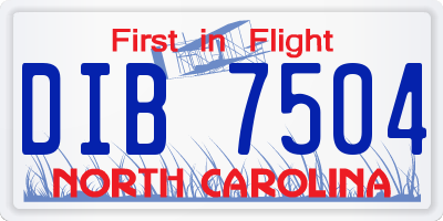 NC license plate DIB7504
